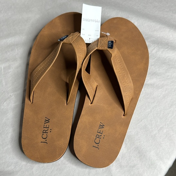 J. Crew Factory Mens Double-layer flip-flops in Tan/Navy - Picture 6 of 8